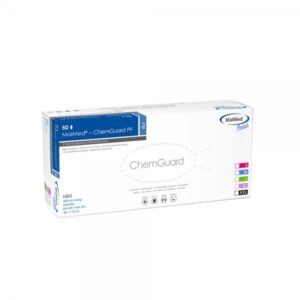 MaiMed Protect - ChemGuard Nitrilhandschuhe blau (50 Stück), Mindesthaltbarkeitsdatum - 02/24