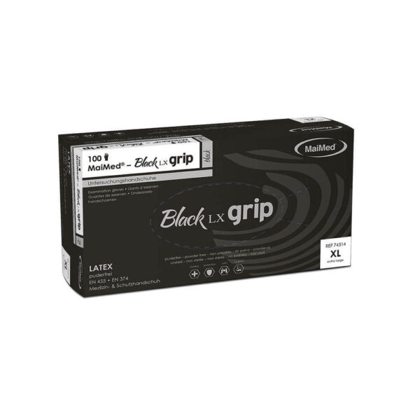Latex Black LX grip Untersuchungshandschuhe MaiMed, 100 St.