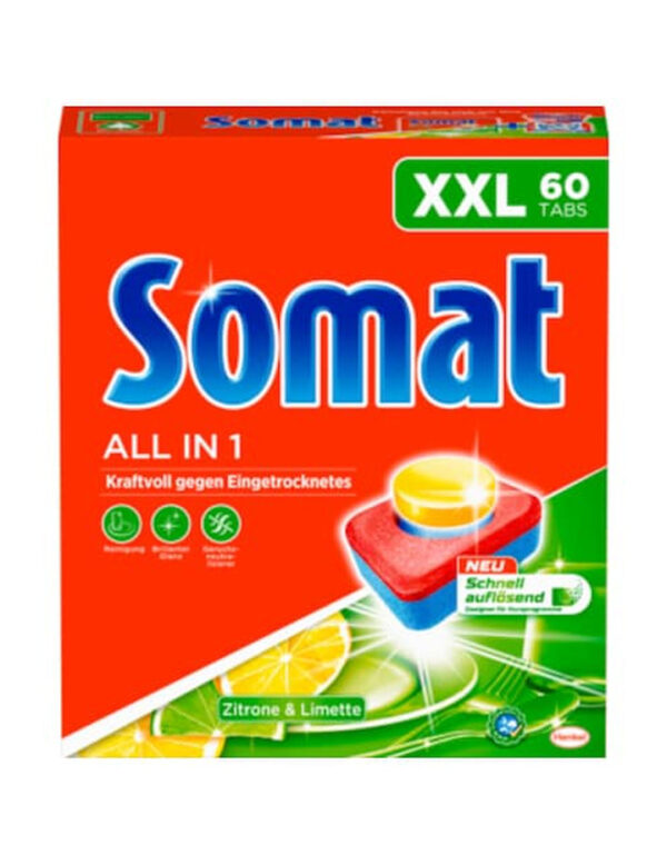 SOMAT XXL 60 Tabs für Spülmaschine Zitrone und Limette